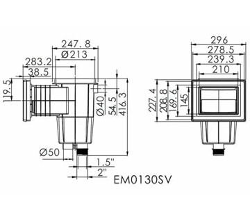 Slika Skimer Standard za lajner (EM00130-SV)  150 - 200 Lit/min